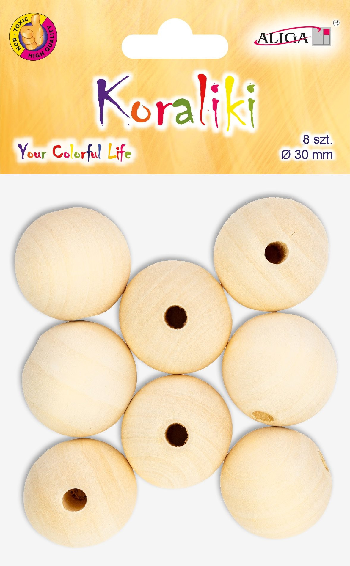 Koraliki drewniane 30mm (8) Aliga